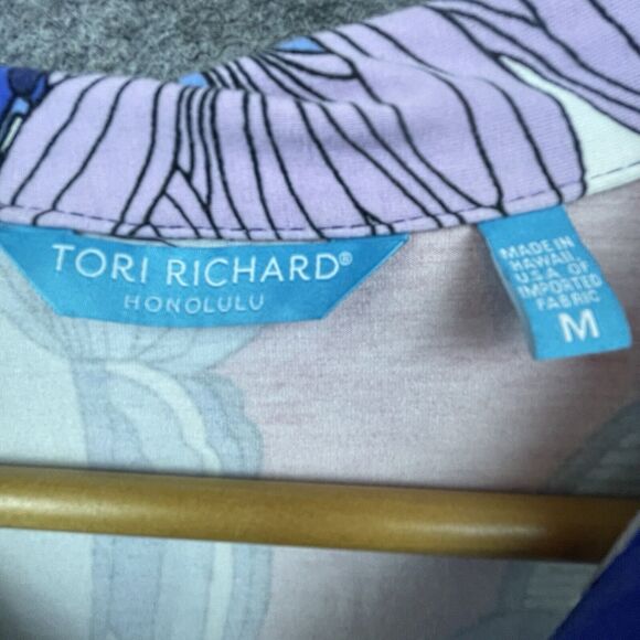 Tori Richard Honolulu Dress Womens Medium Hawaiian Floral Soft Stretch Collared - Picture 4 of 4